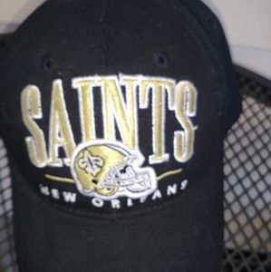 New Orleans Saint Snap Back Hat Black Team Apparel New Clean